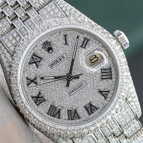 rolex iced out diamond watch